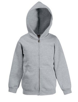 Fruit Of The Loom, Kids Classic Hooded Sweat Jacket, duks za decu sa kapuljačom i cibzarom,pepeljasto siva , 9-11