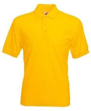 Fruit of the Loom, 65/35, polo shirt for men, sunflower yellow, XL