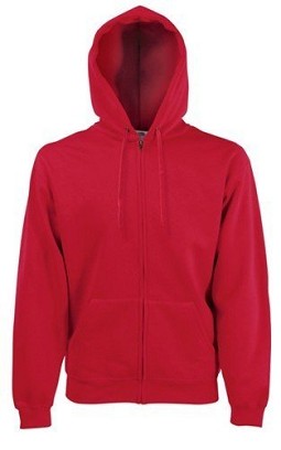 Fruit of the Loom, Classic Hooded Sweat Jacket, men's hooded sweatshirt, red, M