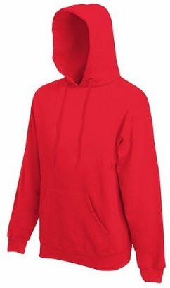 Fruit of the Loom, Classic Hooded Sweat, men's hooded sweatshirt, red, L