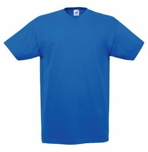 Fruit of the Loom, Valueweight, men's cotton T-shirt and V neckline, royal blue,  3XL