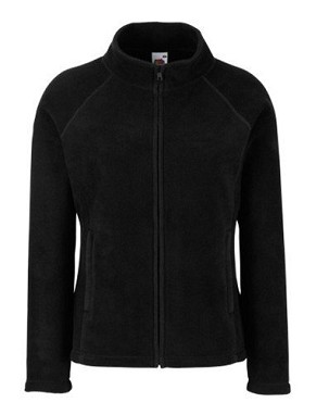 Fruit of the Loom, Ladies Full Zip Fleece, Black, Women's Polar Fleece Hoodie, M