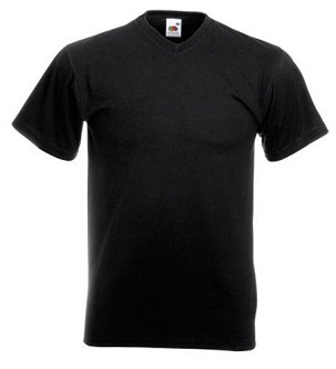 Fruit of the Loom, Valueweight, Men's Cotton T-shirt and V-neck, Black, 5XL