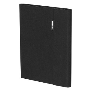 AMERIGO, portfolio sa notesom a5, postoljem za telefon, držačem za olovku i dodatnim džepovima, crni