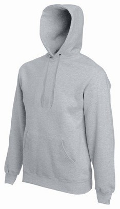 Fruit of the Loom, Classic Hooded Sweat, Men's Hooded Sweatshirt, Ash Gray, M