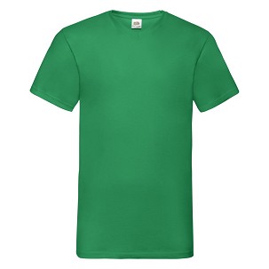 Fruit of the Loom, Valueweight, muška pamučna majica kratkih rukava i V izrezom, kelly zelena, XL