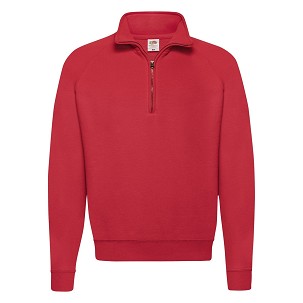 Fruit of the Loom, Classic Zip Neck Sweat, unisex duks sa cibzarom, crvena, , M