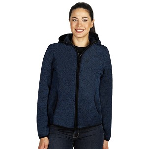 JOKER LADY, mčlange hooded sweatshirt, blue