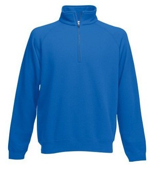Fruit of the Loom, Classic Zip Neck Sweat,unisex duks sa cibzarom, royal plava, 2XL