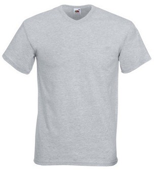Fruit of the Loom, Valueweight, Men's Short Sleeve Cotton V-neck, Ash Gray, 2XL