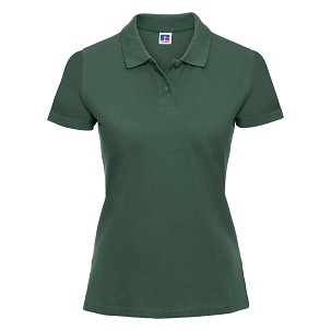 RUSSELL Classic Cotton Polo, ženska pamučna polo majica, šumsko zelena