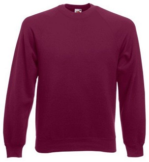 Fruit of the Loom, Classic Raglan Sweat, klasični muški duks, burgundi, 2XL