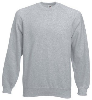 Fruit of the Loom, Classic Raglan Sweat, Men's Sweatshirt, Ash Gray, XL