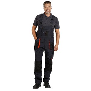 HAMMER BIB PANTS, working bib pants, dark gray