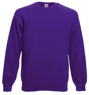 Fruit of the Loom, Classic Raglan Sweat, klasični muški duks, ljubičasta, XL