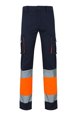 VL ZEUS. Two-tone, multi-pocket stretch trousers (240g/m²), in cotton (46%), EME (38%) and polyester (16%)