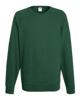 Fruit of the Loom, Lightweight Raglan Sweat, Men's Classic Hoodie, Forest Green, L