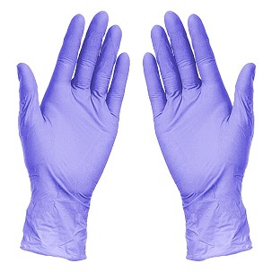 NITRILE GLOVES, nitrile disposable gloves, 100 pc, lilac