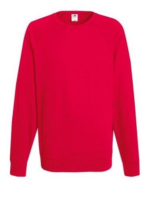 Fruit of the Loom, Lightweight Raglan Sweat, muški klasični duks, crvena, S