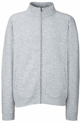 Fruit of the Loom, Classic Sweat Jacket, klasični muški duks na zakopčavanje, pepeljasto siva, 2XL