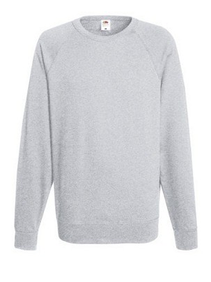 Fruit of the Loom, Lightweight Raglan Sweat, muški klasični duks, pepeljasto siva, XL
