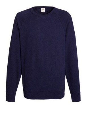 Fruit of the Loom, Lightweight Raglan Sweat, muški klasični duks, tamno teget, L