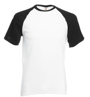 Fruit of the Loom, Baseball T, muška pamučna dvobojna majica kratkih rukava, belo-plava, 3XL