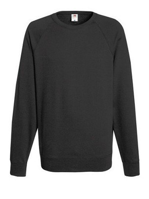 Fruit of the Loom, Lightweight Raglan Sweat, muški klasični duks, svetlo grafit, S