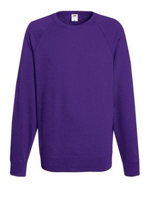 Fruit of the Loom, Lightweight Raglan Sweat, Men's Classic Hoodie, Purple,  L