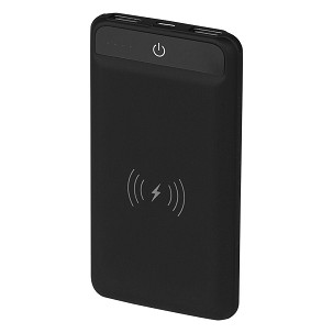 AMPER, pomoćna baterija, 10000 mah, bežično punjenje, crna