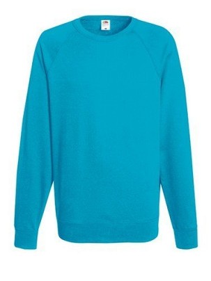 Fruit of the Loom, Lightweight Raglan Sweat, muški klasični duks, azurno plava, L
