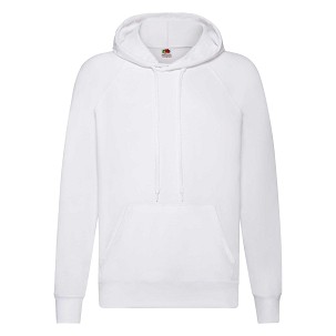 Fruit of the Loom, Lightweight Hooded Sweat, Men's Hooded sweatshirt, White, S