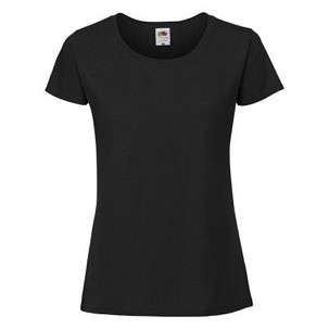 Fruit of the Loom, Ladies Iconic Ringspun Premium T, ženska majica kratkih rukava, crna, S