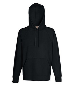Fruit of the Loom, Lightweight Hooded Sweat, muški duks sa kapuljačom, crna  , L
