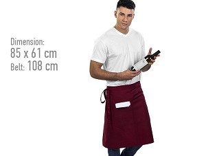MOJITO, burgundi red apron