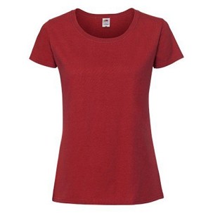 Fruit of the Loom, Ladies Iconic Ringspun Premium T, women's T-shirt, red, 2XL