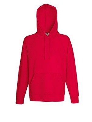 Fruit of the Loom, Lightweight Hooded Sweat, muški duks sa kapuljačom, crvena , L