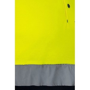 VL PLUTO LARGE. Two-tone piqué polo shirt (150g/m²) with long sleeves, in cotton (55%) and polyester (45%)