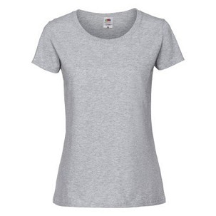 Fruit of the Loom, Ladies Iconic Ringspun Premium T, ženska majica kratkih rukava,pepeljasto siva , M