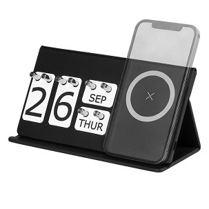 INTEGRAL, večiti stoni kalendar i bežični punjač, 15w, crni