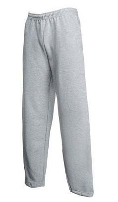 Fruit of the Loom, Classic Open Hem Jog Pants, Flat Tracksuit, Ash Gray, S
