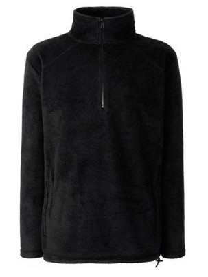 Fruit of the Loom, Half Zip Fleece, muški duks na polu-zakopčavanje, crna, M