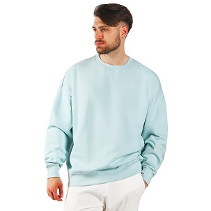 BIG, unisex loose organic cotton sweatshirt, 300 g/m2, light blue
