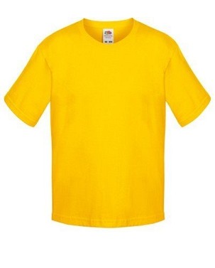 Fruit of the Loom, Sofspun, Men's Children's Cotton T-shirt, Sunflower Yellow, 12-13