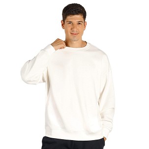 BIG, unisex široka dukserica od organskog pamuka, 300 g/m2, krem-bela