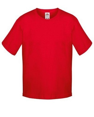Fruit of the Loom, Sofspun, Men's Cotton Short Sleeve T-shirt, Red, 7-8