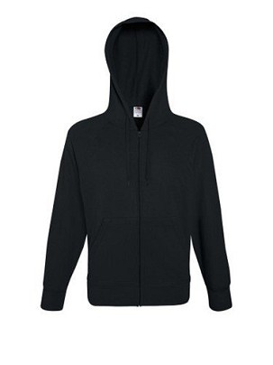 Fruit of the Loom, Lightweight Hooded Sweat Jacket, hooded sweatshirt, black, 2XL