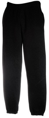 Fruit of the Loom, Premium Elasticated Cuff Jog Pants, Premium Ruffle Tracksuit,  Black