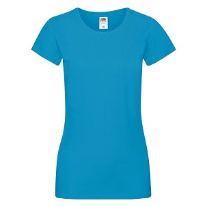 Fruit of the Loom, Ladies Sofspun, women's T-shirt, azure blue, XL
