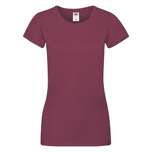 Fruit of the Loom, Ladies Sofspun, women's T-shirt, burgundy, 2XL